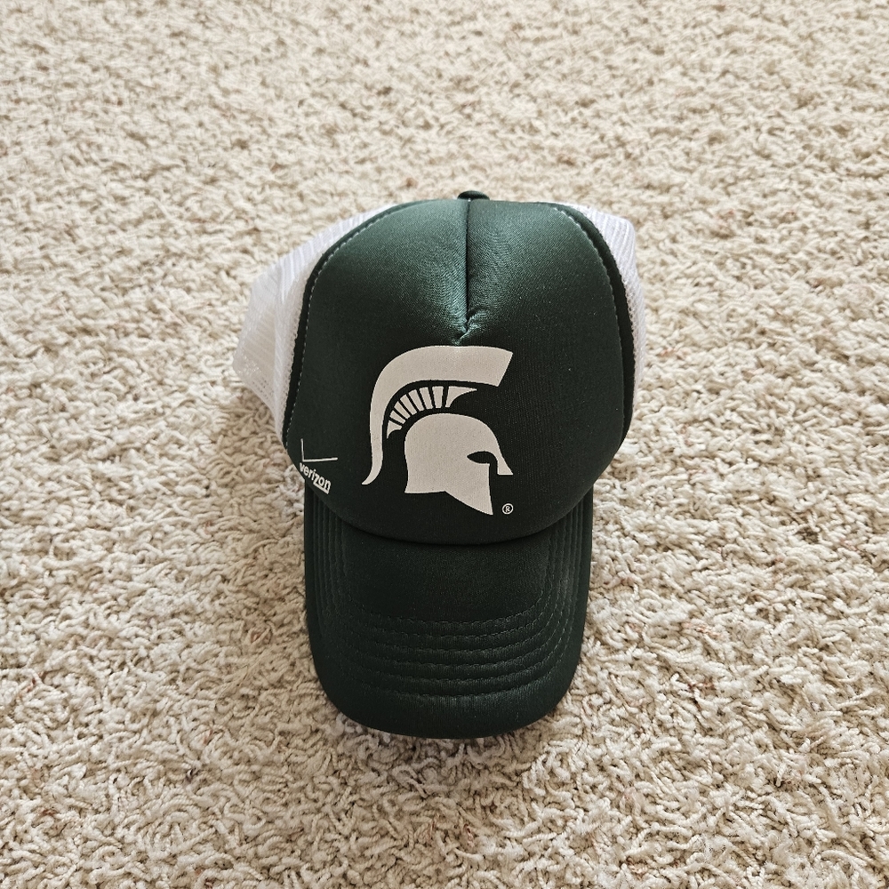 Michigan State Spartans Green and White Foam and Mesh Adjustable Hat
